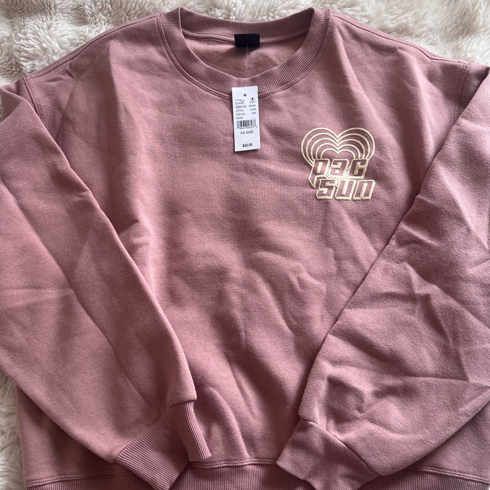 PacSun Mauve Sweatshirt with Heart Logo